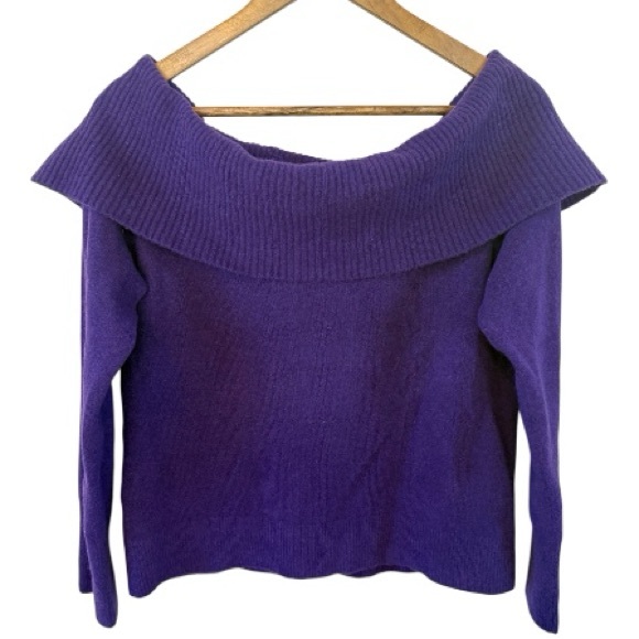 Express Sweaters - Express Ribbed Off The Shoulder Long Sleeve Sweater Top, Size Medium